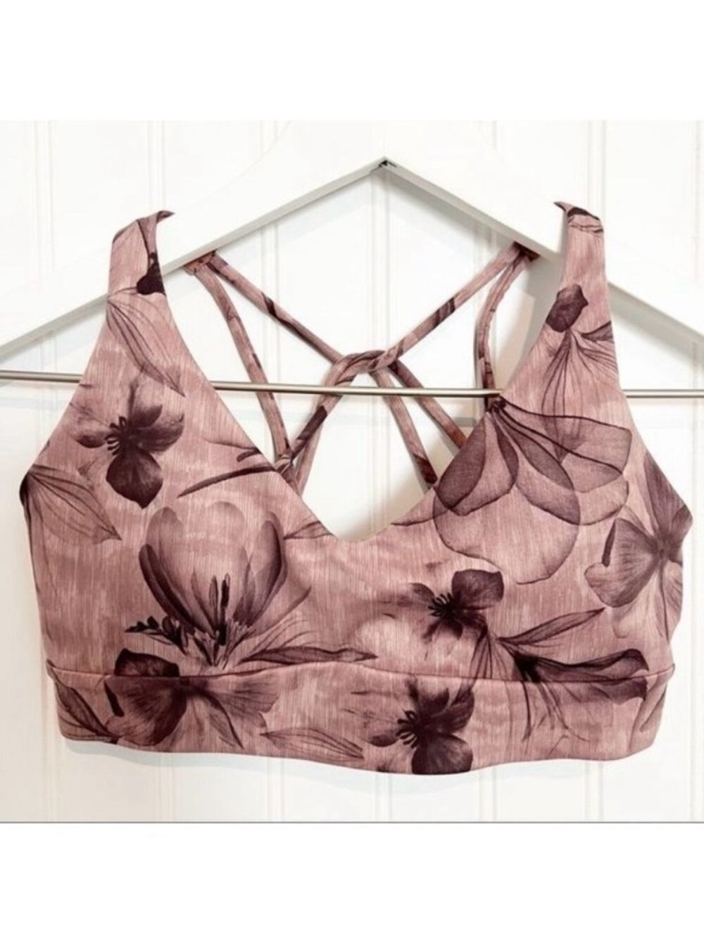 Athleta Solace Floral Print Athletic Gym Support Sports Bra Workout Activewear